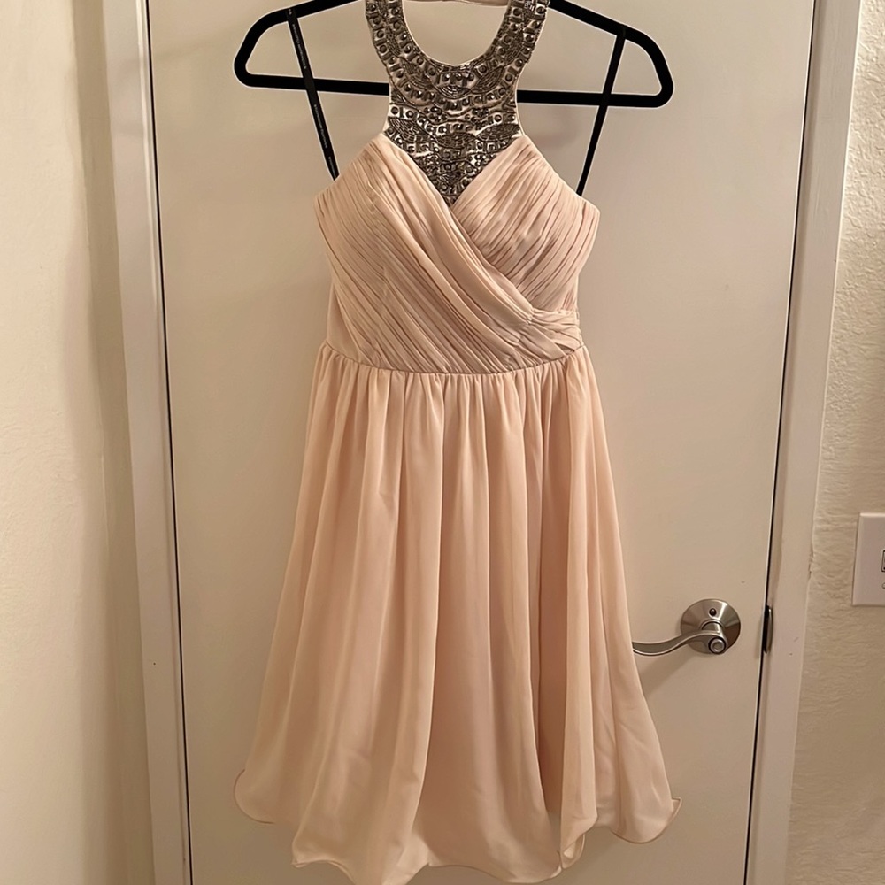 Little Mistress London embellished halter top cocktail dress